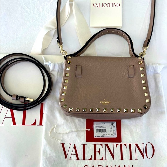 Valentino Rockstud Small Top Handle Handbag - Picture 4 of 8